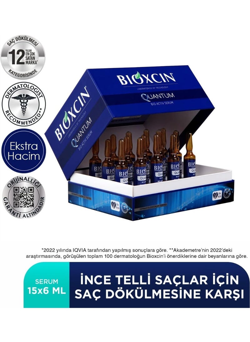 Bioxcin Quantum Bio-Activ Hair Thickening Serum Ampoules 15x6ml - Image 3